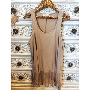 Taupe Lace Tank